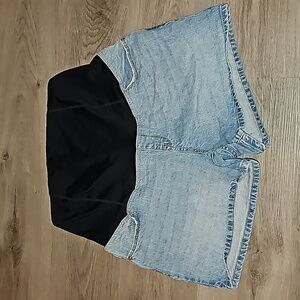 Maternity Jean Midi Shorts